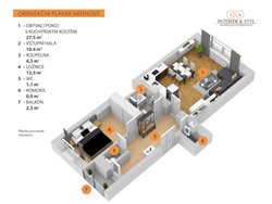 One bedroom apartment on K. H. Máchy Street, Hradec Králové  - 3D-Legenda