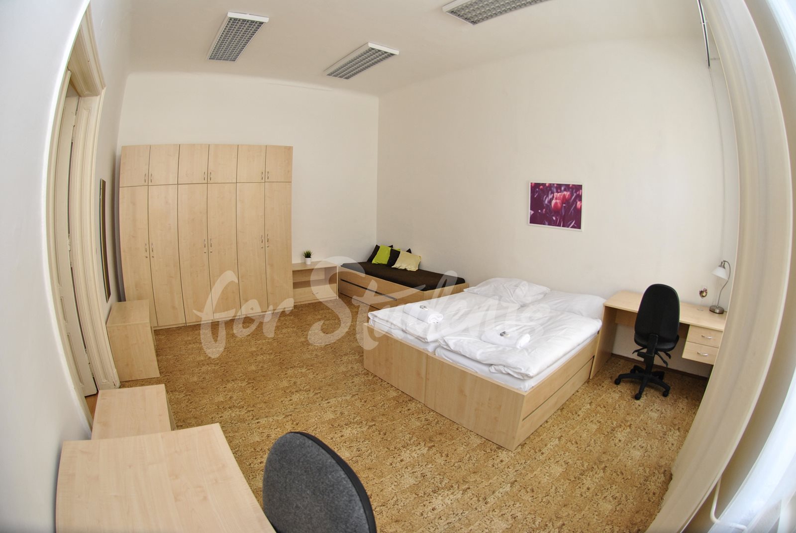 Three beds available in a two bedroom apartment, Brno