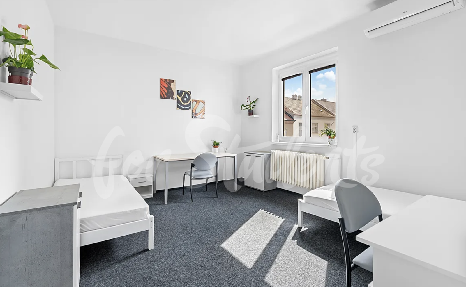 Five rooms available in a six bedroom apartment, Brno