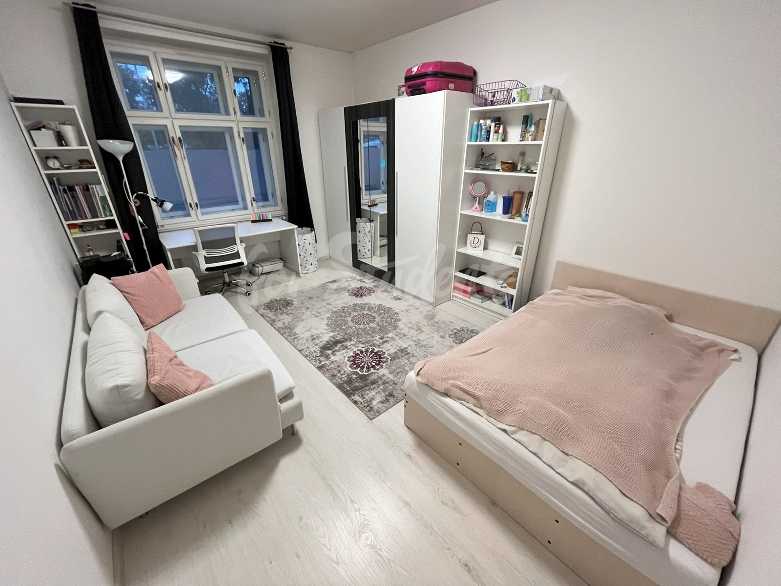 One big bedroom in a modern three bedroom apartment in New Town, Hradec Králové
